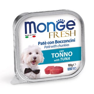 Monge Natural Superpremium Hundefutter - Pastete mit Stücken frischem Thunfisch