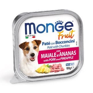 Monge Natural Superpremium Alimento para perros - Paté con Trozos de Cerdo Fresco y Piña