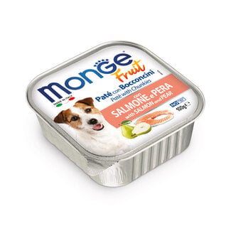 Monge Natural Superpremium Hundefutter - Pastete mit Stücken von frischem Lachs und Birne
