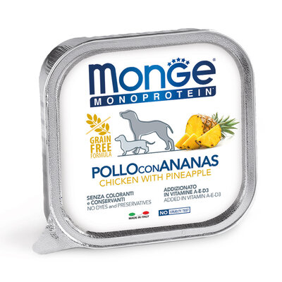 Hundefutter - Monoprotein Pastete 100% Huhn mit Ananas - 150g