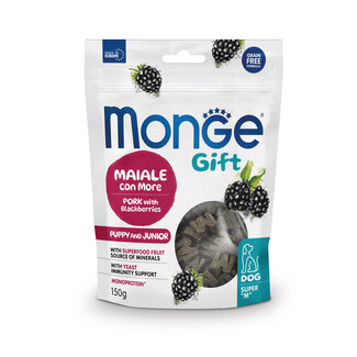 Monge Gift Dog Snacks - Super M Puppy & Junior Pork with Blueberries