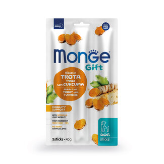 Monge Gift Snacks para perros - Sticks Movilidad Adulto Trucha con Boswellia