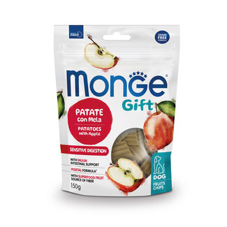 Monge Gift Hundesnacks - Chips Empfindliche Verdauung Adult Kartoffel mit Apfel
