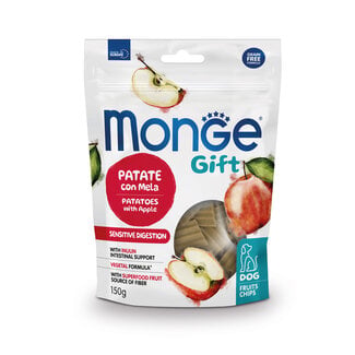 Monge Gift Snacks para Perros - Chips Digestión Sensible Adulto Patata con Manzana