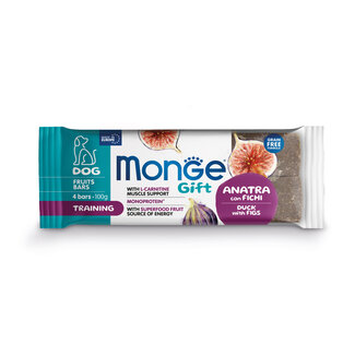 Monge Gift Hundesnacks - Fruchtriegel Training Adult Ente mit Feigen