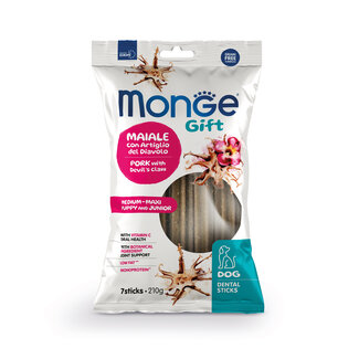 Monge Gift Hondensnacks - Dental Sticks Medium & Maxi Puppy & Junior Varkensvlees met Duivelsklauw