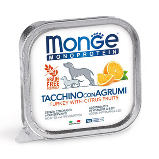 Monge Natural Superpremium Dog Food - Monoprotein Pâté 100% Turkey with Citrus Fruits - 150g