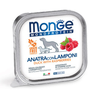Monge Natural Superpremium Hondenvoer - Monoproteïne Paté 100% Eend met Frambozen - 150gr