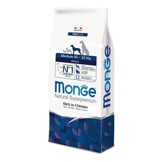 Monge Natural Superpremium Hondenbrokken - Medium Starter voor Moeder & Puppy's Rijk aan Kip - 15 kg