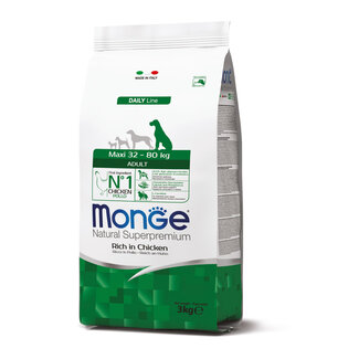 Monge Natural Superpremium Hondenbrokken - Maxi Adult Rijk aan Kip - 3 kg