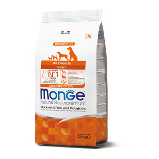 Monge Natural Superpremium Hundefutter - Monoprotein Adult Ente mit Reis und Kartoffeln - 15 kg
