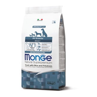 Monge Natural Superpremium Pienso para perros - Monoproteína Adulto Trucha con Arroz y Patatas - 2,5 kg