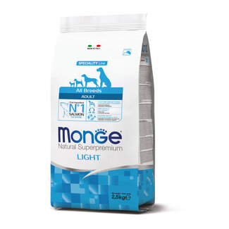 Monge Natural Superpremium Pienso para perros - Monoproteína Adulto light Salmón con Arroz - 2,5 kg