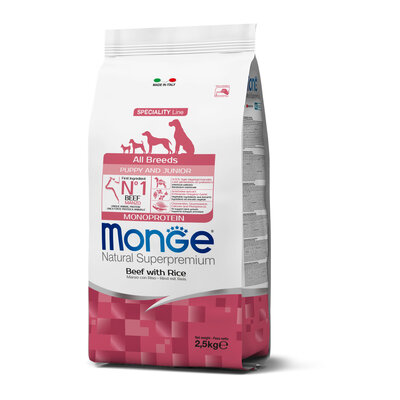 Hundefutter - Monoprotein Puppy & Junior Rindfleisch mit Reis - 2,5 kg