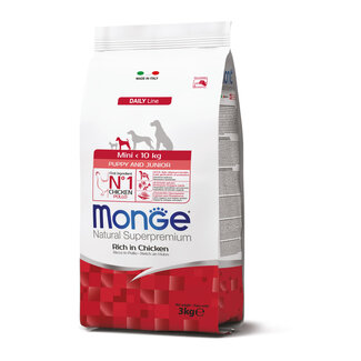 Monge Natural Superpremium Hondenbrokken – Mini Puppy & Junior Rijk aan Kip - 15 kg