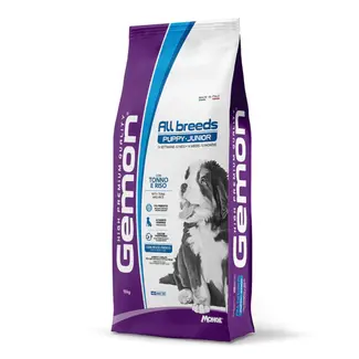 Gemon High Premium Quality by Monge Pienso para perros - Gemon Atún con arroz Cachorros y Jóvenes Medianos - 15 kg