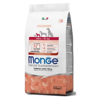 Monge Natural Superpremium Dry Dog Food - Mini Puppy & Junior Salmon with Rice - 2.5 kg