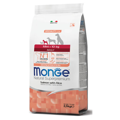Croquettes pour chiens – Monoprotéine Mini Adulte Saumon avec Riz - 7,5 kg