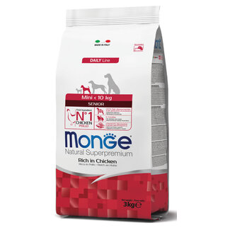 Monge Natural Superpremium Pienso para perros – Mini Senior Rico en Pollo - 3 kg
