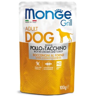 Monge Grill Hondenvoer - Monge Grill - Rijk aan kip en kalkoen - Adult