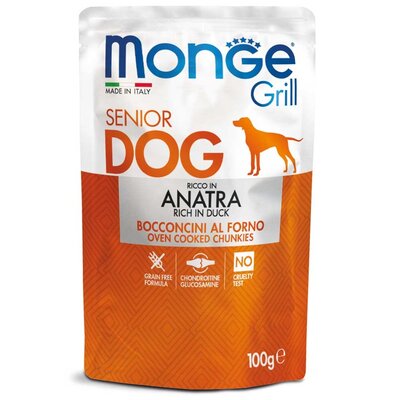 Hundefutter - Monge Grill - Senior - Reich an Ente