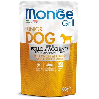 Hundefutter - Monge Grill - Reich an Huhn und Pute - Junior