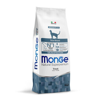 Monge Natural Superpremium Kattenbrokken - Gesteriliseerd - Monoproteïne forel - 10 kg