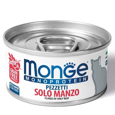 Alimento húmedo para gatos - Monoproteico con trozos de carne fresca de vacuno