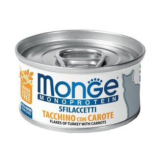 Monge Monoprotein Kattennatvoer - Monoproteïne met stukjes verse kalkoen en wortel