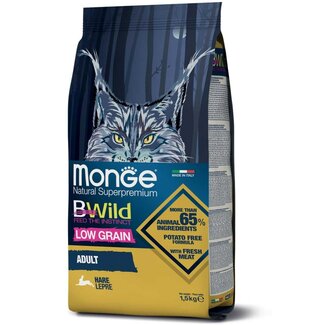 Monge Bwild Cat Kibble - Adult - with Hare - Low Grain - 1.5 kg
