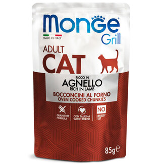 Monge Grill Cat Wet Food - Adult - Chunks in Jelly Rich in Fresh Lamb