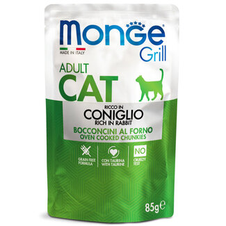 Monge Grill Wet Cat Food - Adult - Chunks in Jelly Rich in Fresh Rabbit Meat