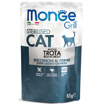 Alimento húmedo para gatos - Esterilizado - trozos en gelatina rico en trucha fresca