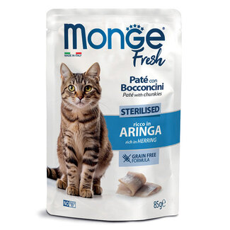 Cat Wet Food - Sterilised - Chunks in Jelly Rich in Fresh Herring