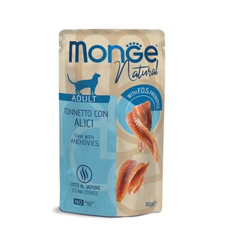Alimento húmedo para gatos - con trozos de atún al vapor y anchoas
