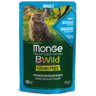 Monge Bwild Alimento húmedo para gatos - Adulto - anchoas con verduras - sin cereales