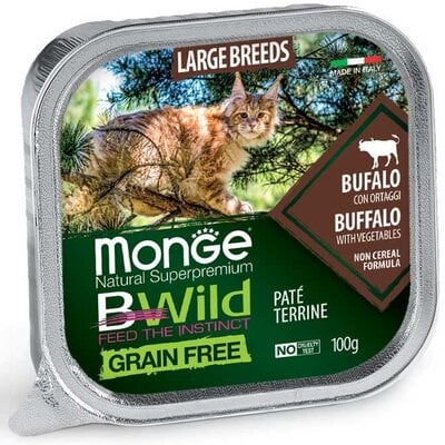 Alimento húmedo para gatos - Para razas grandes - búfalo con verduras - sin cereales