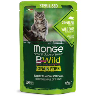 Monge Bwild Aliment humide pour chats - Stérilisé - sanglier aux légumes - sans céréales