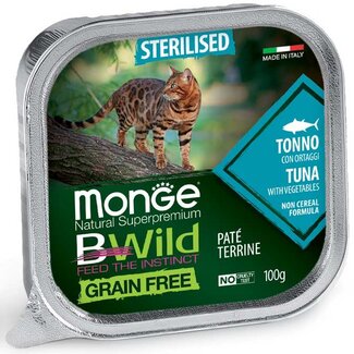 Monge Bwild Alimento húmedo para gatos - Esterilizado - atún con verduras - sin cereales