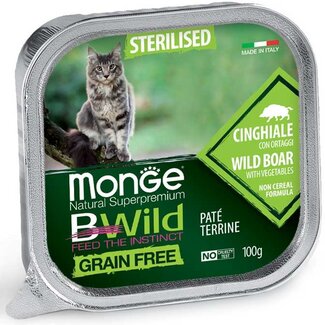 Monge Bwild Aliment humide pour chat - Stérilisé - sanglier aux légumes - sans céréales