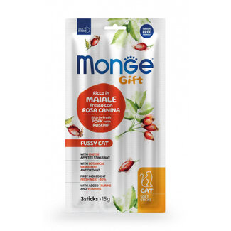 Monge Gift Cat Treats - Fussy Cat - Pork with Rosehip and Cheese - Grain-Free