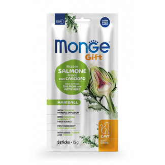 Monge Gift Friandises pour chats - Boules de poils - saumon à l'artichaut - sans céréales