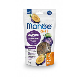 Monge Gift Friandises pour chats - Boules de poils - saumon à la prune - sans céréales