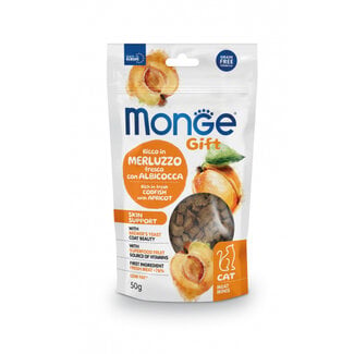 Monge Gift Katzensnacks - Hautunterstützung - Kabeljau mit Aprikose - getreidefrei