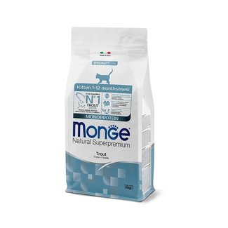Monge Natural Superpremium Croquettes pour chats - Chaton - Truite monoprotéique - 10 kg