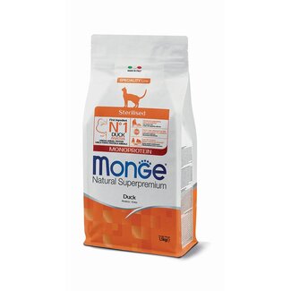 Monge Natural Superpremium Kattenbrokken - Gesteriliseerd - Monoproteïne eend - 1,5 kg