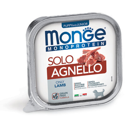 Monge Monoprotein Paté Alleen Lam – Puppy en Junior - 150 g