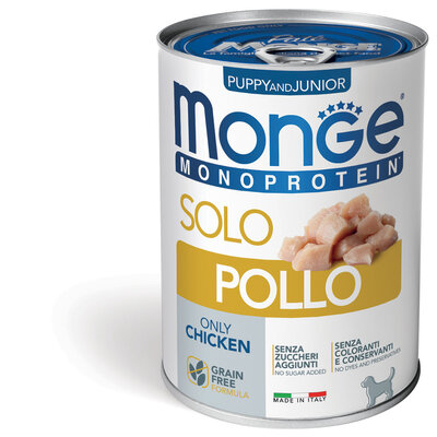 Monge Monoprotein Paté Alleen Kip – Puppy en Junior - 400 g