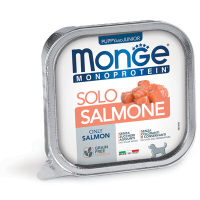 Monge Monoprotein Paté alleen Zalm – Puppy en Junior - 150 g