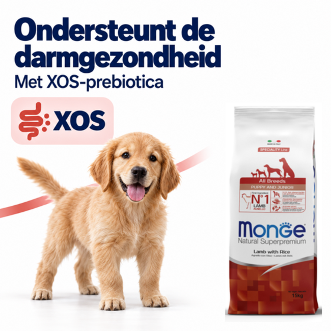 Hondenbrokken - Monoproteïne Puppy & Junior Lamsvlees met Rijst - 15 kg